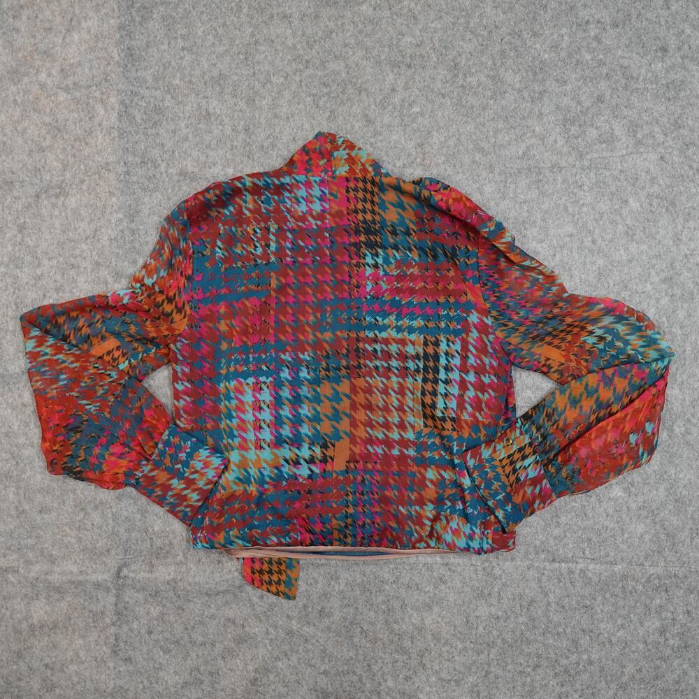 Amanda Uprichard Womens Top Large Bronte‎ Kinglsey Multicolor Rainbow Surplice - Picture 5 of 9